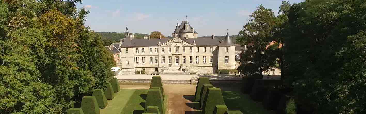 vue aerienne chateau pour evenementiel aisne oise