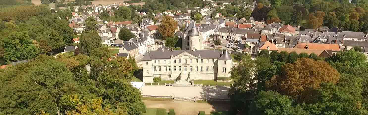 vue aerienne chateau de vic su aisne